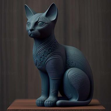 3D модель Русская голубая кошка (STL)